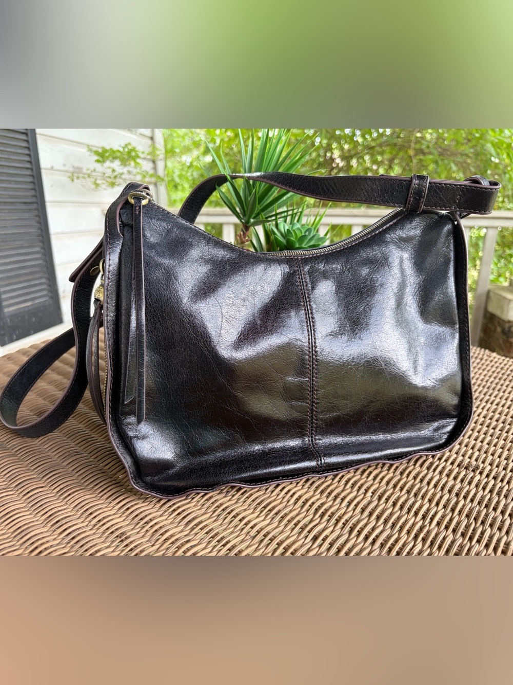 Hobo Classic Black Leather Shoulder Bag